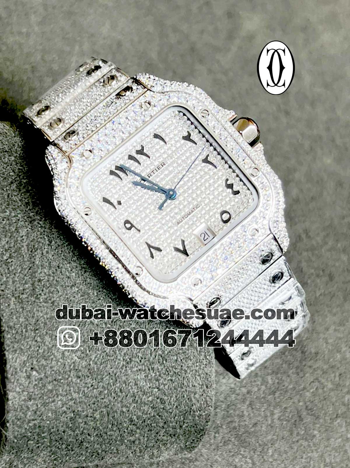 03.jpg Cartier Santos Iced Out 40 mm Diamond Arabic - Image 1