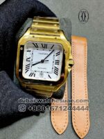 Cartier De Santos White? Dial? With Golden Bracelet? Copy