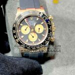 Rolex Men 116528 Black Paul Newman Dial 18K Yellow Gold 40mm Rubber Strap