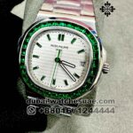 Patek Philippe Nautilus 5711 Steel with custom White Dial Emerald Bezel Copy