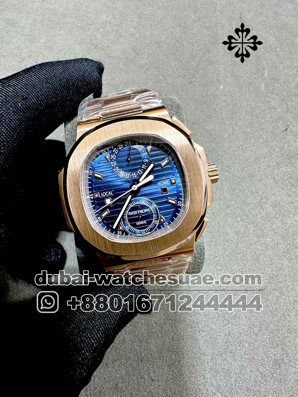 1-a-2-16.jpg Patek Philippe Nautilus 5990/1R-001 Rose Gold Chronograph Travel Time Copy - Image 1