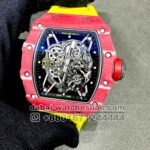 Richard Mille Rafa RM 35-02 Tourbillon Super Slim? Red Bezel with Yellow Rubber Strap Copy
