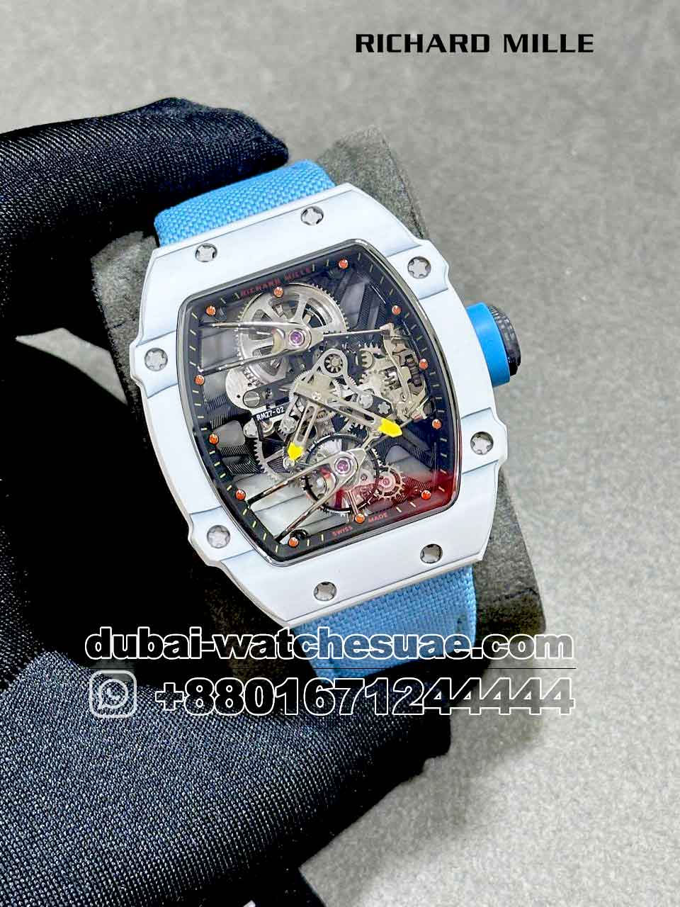 1-a-26.jpg Richard Mille RM 27-02 Tourbilion With Blue Fabric Strap Copy - Image 1