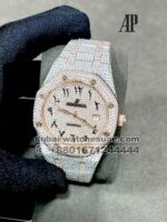 Audemars? Piguet Royal Oak? 41 mm Fully Iced Out Arabic Dial Two Tone Bracelet