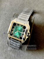 Cartier De Santos Green Dial Copy Watch with Roman Numeric 39.8 mm