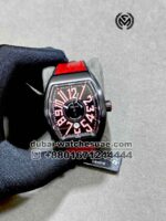 Franck Muller Vanguard V45 Black Dial With Red Crocodile Leather  Strap Copy