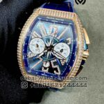 Franck Muller Yachting Iced Rose Gold and Blue Watch