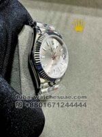 Rolex Day Date 41 mm Gray Dial Flutted Bezel with Silver Bracelet Copy - Image 2