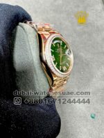 Rolex 36 mm Day Date Green face With Roman Numeral Stoned Bezel President Bracelet Copy - Image 2
