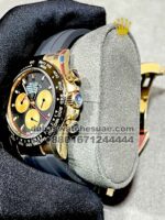Rolex Men 116528 Black Paul Newman Dial 18K Yellow Gold 40mm Rubber Strap - Image 3