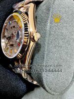 Rolex 36 mm Rose Gold  Day Date Stoned Dial With Rainbow Stoned Numeric Flutted Bezel  Copy - Image 3