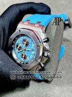 Audemars Piguet Royal Oak Offshore Selfwinding Chronograph Ref. 26238ST.OO.A340CA.01 Blue Dial Silver Bezel Blue Rubber Strap - Image 3