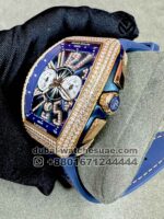 Franck Muller Yachting Iced Rose Gold and Blue Watch - Image 3