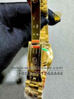 Rolex Day Date 40 mm Green? Dial and Flutted? Bezel with Gold President Bracelet Copy - Image 4