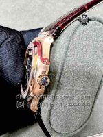 Patek Philippe Nautilus 5712 Gray Dial Stoned Bezel with Brown Leather Strap - Image 4