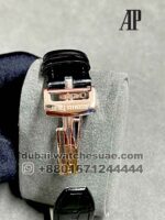 Audemars Piguet Royal Oak Chrono Olive Green Dial Rose Gold Bezel Black Leather Strap - Image 2