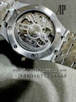 AUDEMARS PIGUET ROYAL OAK TOURBILLON?41 mm Light Blue Dial Stainless Steel and Stone? Bezel Copy - Image 5