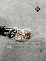 Patek Philippe Nautilus 5712 Gray Dial Stoned Bezel with Brown Leather Strap - Image 6