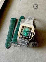 Cartier De Santos Green Dial Copy Watch with Roman Numeric 39.8 mm - Image 6