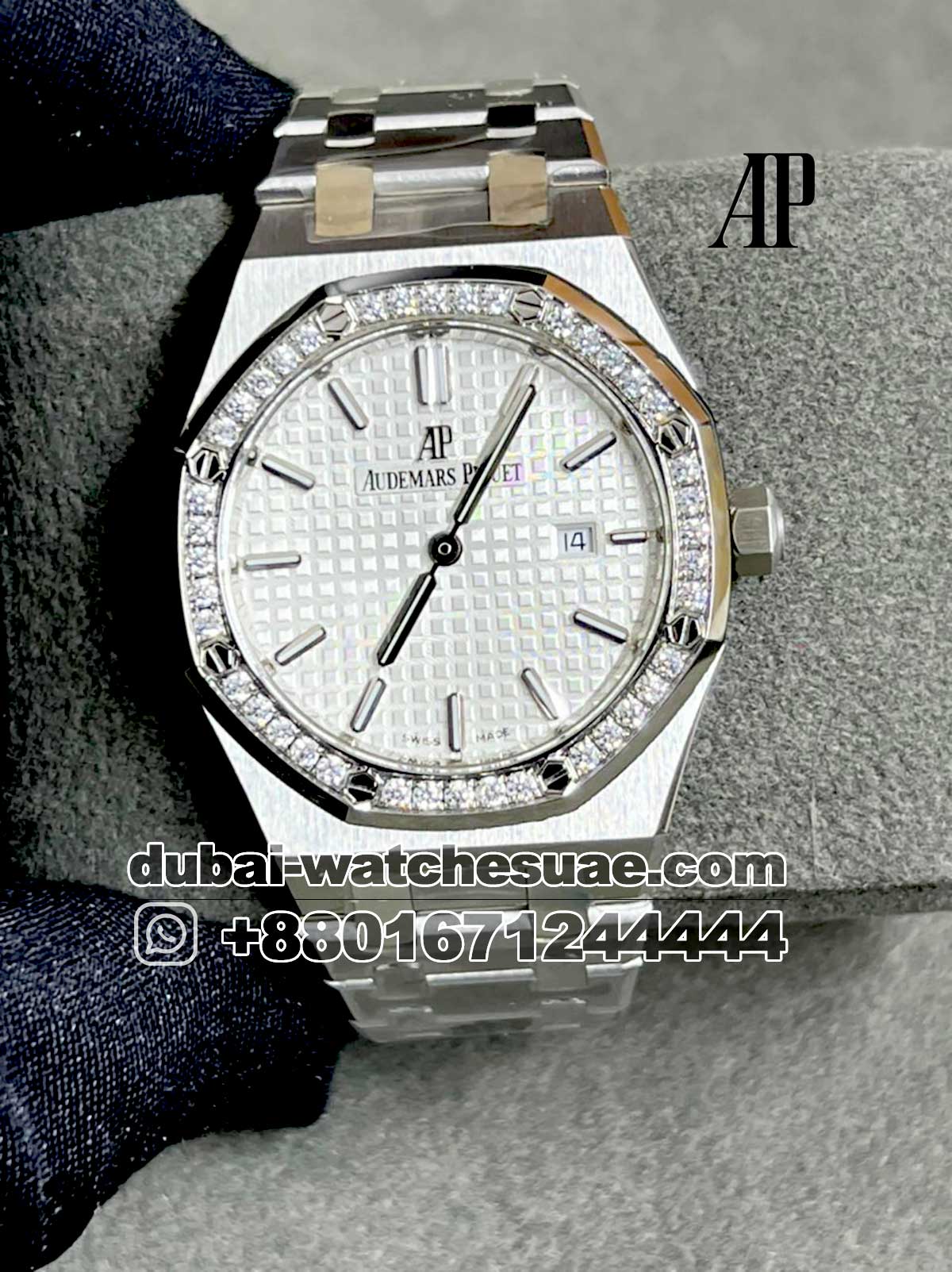 1.1-1.jpg AP Royal Oak 33 mm? White Dial With Stonework Bezel - Image 1
