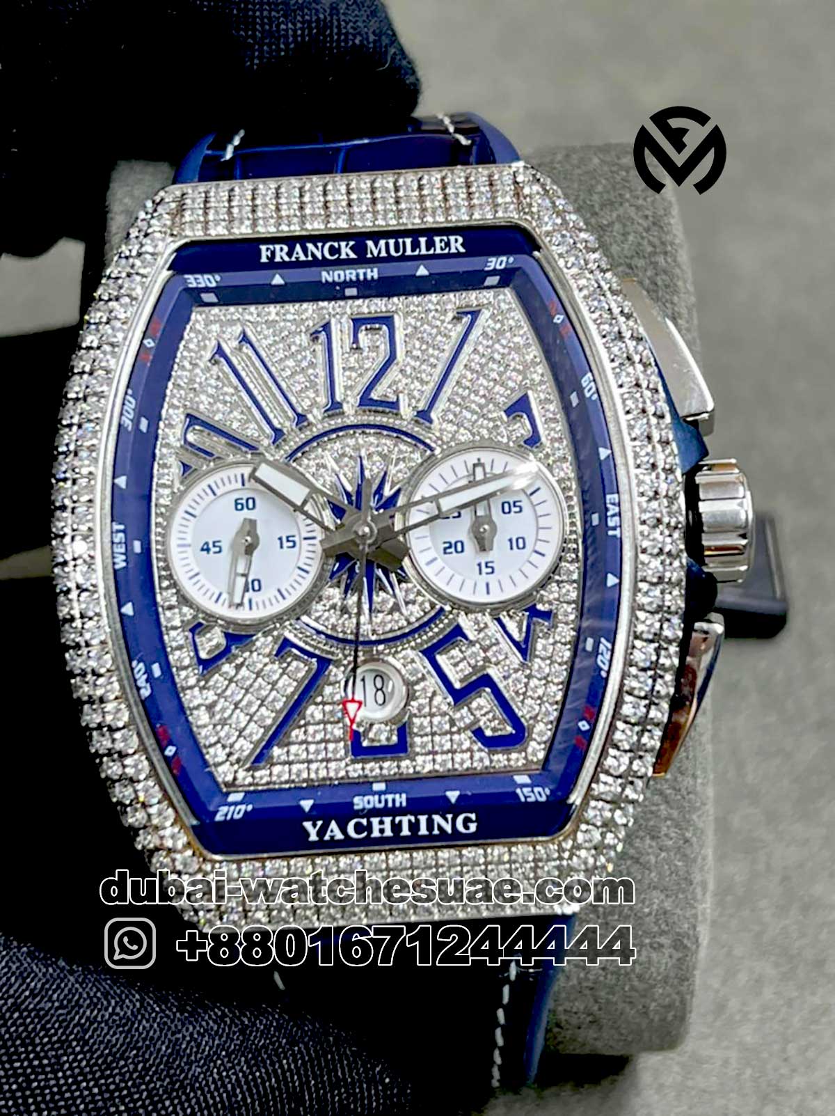 1.1-2.jpg ? Franck Muller Yachting Fully Iced Blue - Image 1