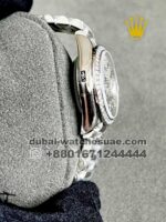 The Rolex Date just 31 mm White Gold Diamond Pave Mother of Pearl Stoned Bezel Stainless Steel. - Image 2