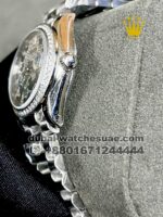 The Rolex Date just 31 mm White Gold Diamond Pave Mother of Pearl Stoned Bezel Stainless Steel. - Image 4