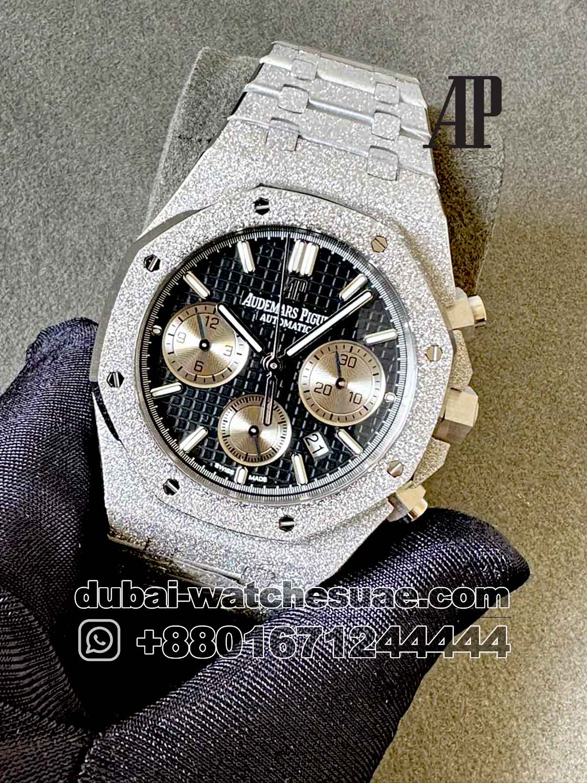 1.a.jpg Audemars Piguet Royal Oak Chronograph 41mm Hammered 18k White Gold With Black Dial Ref. 26239BC.GG.1224BC.02? Copy - Image 1