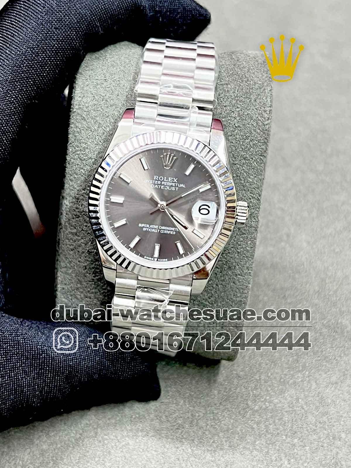 10-a-1-1.jpg Rolex 31 MM Date Just Classic Gray Jubillee - Image 1