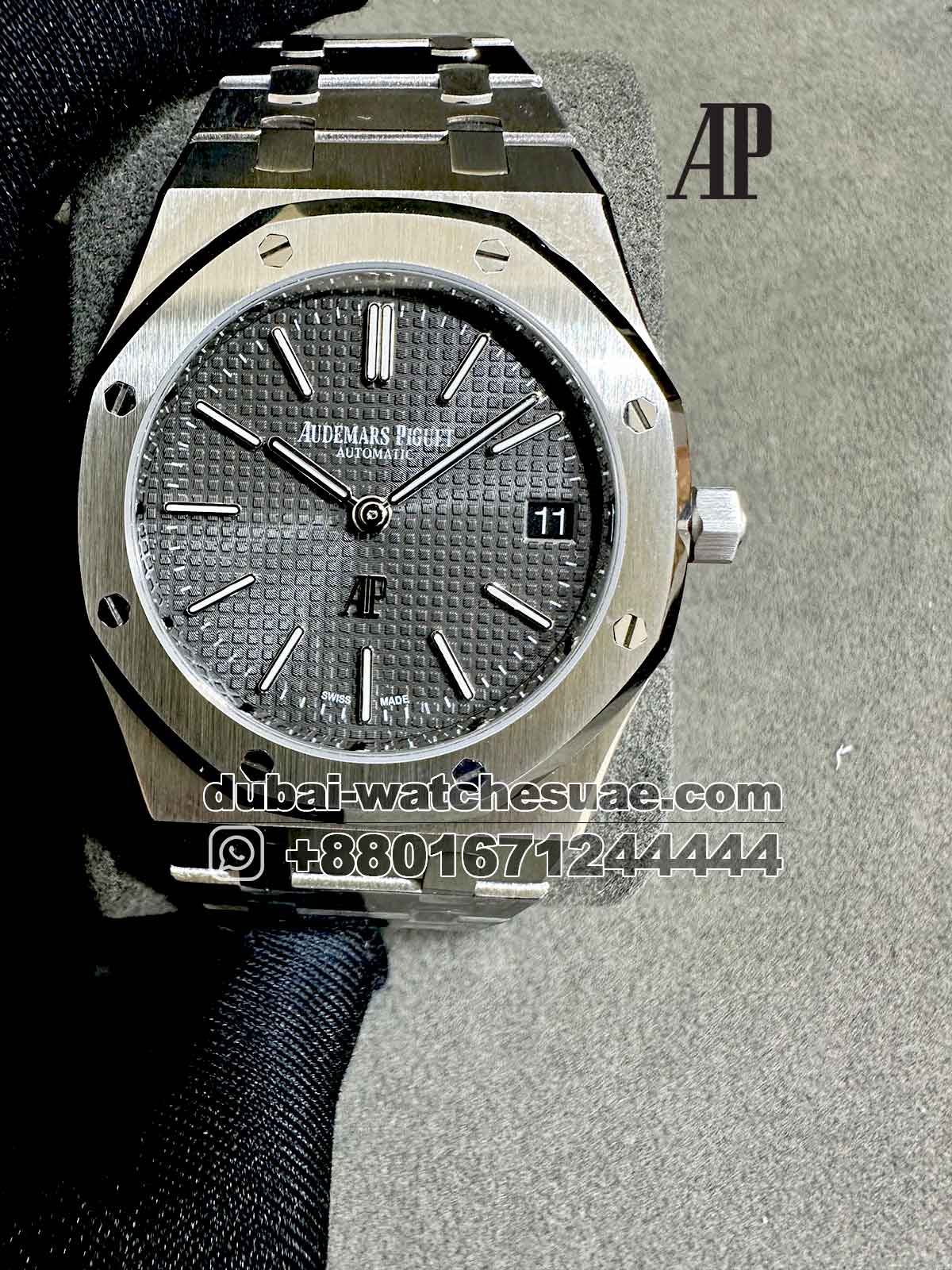 10-a-11.jpg Audemars Piguet Royal Oak? 39 mm? Gray Dial With Steel? Bracelet Copy - Image 1