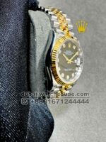 Rolex 36 mm Gold? Date Just? Black Dial With Stone Numeric? Two Tone Jubilee Bracelet Copy - Image 2
