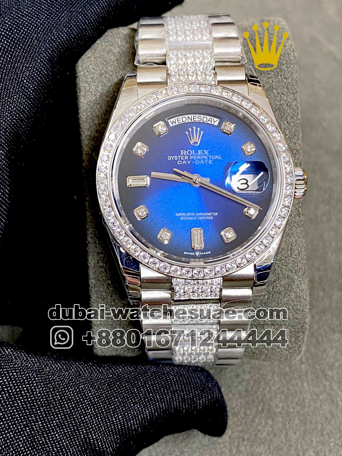 106.1.jpg Rolex day date diamond 36mm (blue face) Silver - Image 1