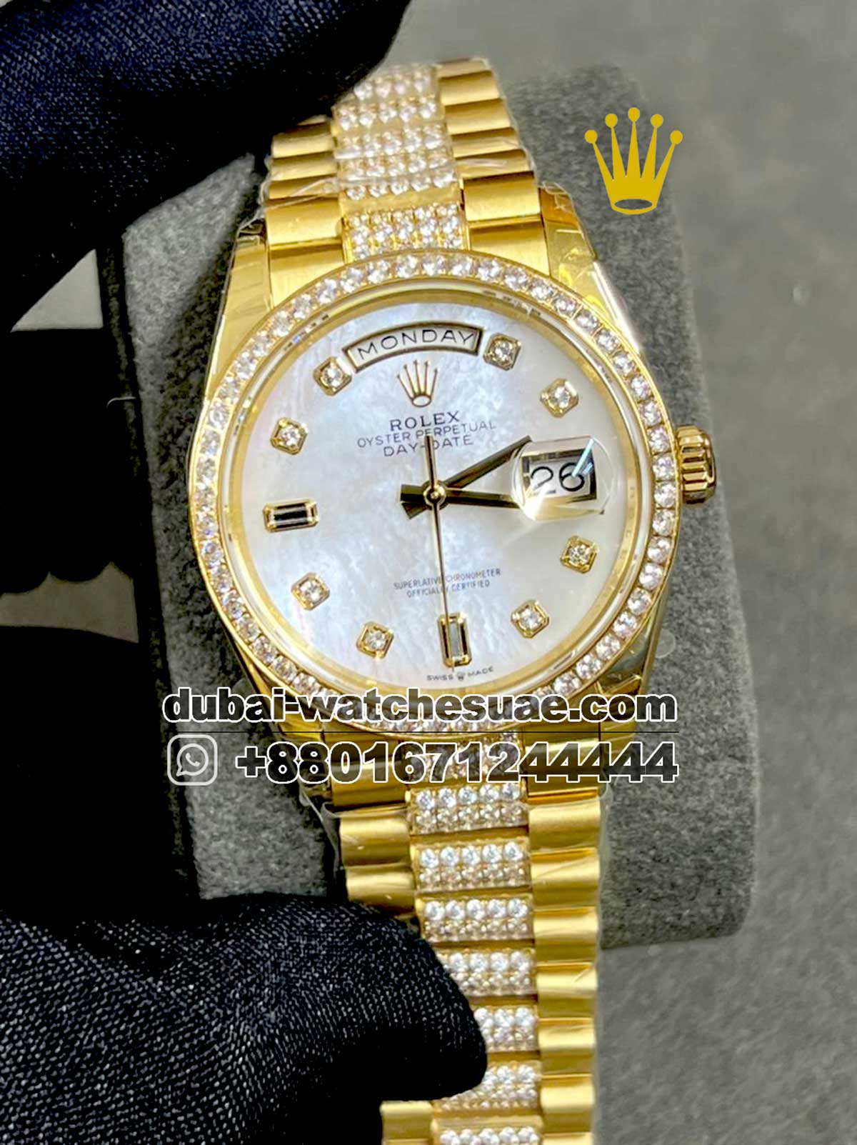 107.1.jpg Rolex day date diamond 36mm yellow gold - Image 1