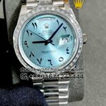 Rolex Day-Date 40 Ice Blue Arabic Diamond Dial Platinum