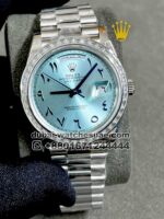 Rolex Day-Date 40 Ice Blue Arabic Diamond Dial Platinum