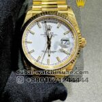 Rolex Day Date 36 mm White? Dial and Flutted? Bezel with President Bracelet Copy