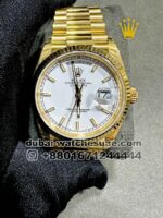 Rolex Day Date 36 mm White? Dial and Flutted? Bezel with President Bracelet Copy