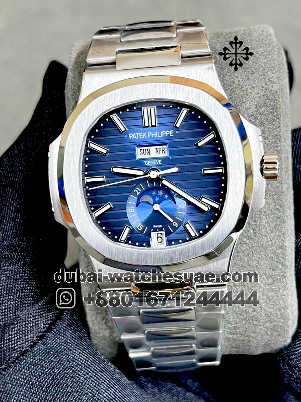 11.1-1-1.jpg Patek Philippe 5726/1A-014 Nautilus Annual Calendar 40.5mm Moonphase Blue Dial Stainless Steel - Image 1