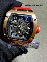 Richard Mille RM 010 Rose Gold Case Red Rubber Strap
