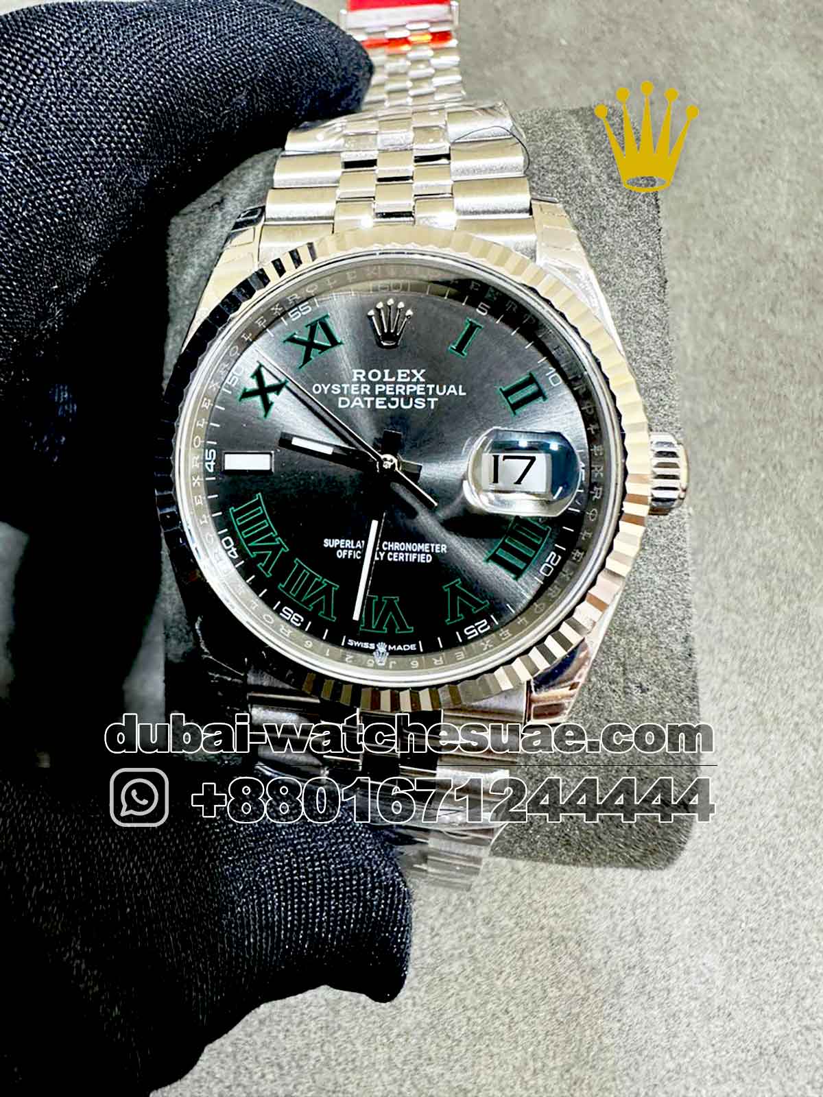 12-a-5.jpg Rolex 36 mm Date Just? Wimbledon Dial? With Jubilee Bracelet Copy - Image 1