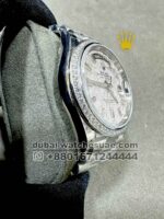 Rolex Day-Date 40mm Meteorite White Dial With Stone Numeric and Stoned Bezel Copy - Image 2