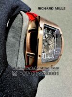 Richard Mille RM 010 Rose Gold Case Red Rubber Strap - Image 3
