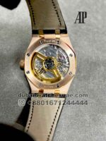 AUDEMARS PIGUET ROYAL OAK 41MM  Ref. 15500OR.OO.D002CR.01  Black Dial Gold Bezel With Black Leather Strap - Image 5