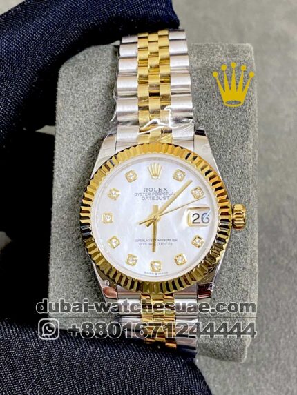 Rolex 31MM Datejust White Dial Two Tone Replica