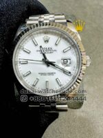 Rolex Date Just 41mm? White Dial Flutted Bezel With Jubilee Bracelet Copy