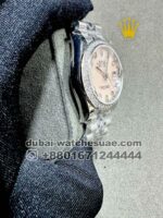 Rolex 31 mm White Mother Of Pearl? With Zircon Stoned Bezel Jubilee Bracelet Copy - Image 2