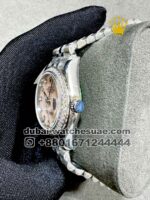 Rolex 31 mm White Mother Of Pearl? With Zircon Stoned Bezel Jubilee Bracelet Copy - Image 3