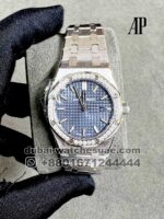 Audemars Piguet Royal Oak 33 mm Blue Dial Stoned Bezel Stainless Steel Bracelet