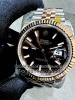 Rolex Date Just 41mm? Chocolate? Dial Flutted Bezel With Two Tone? Jubilee Bracelet Copy