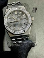 Audemars Piguet Royal Oak? 37 MM Gray? Dial With Stoned Bezel Stainless Steel Copy